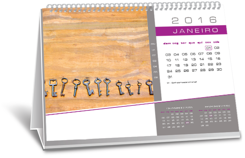 Calendário de Mesa 6 Folhas Jardim Cardoso Calendário de Mesa 6 Folhas Jardim Cardoso