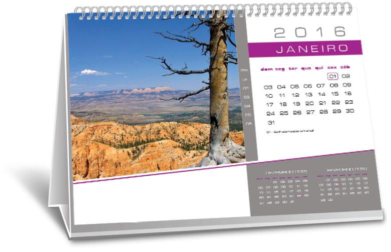 Calendário de Mesa 7 Folhas Jardim Bom Refúgio Calendário de Mesa 7 Folhas Jardim Bom Refúgio