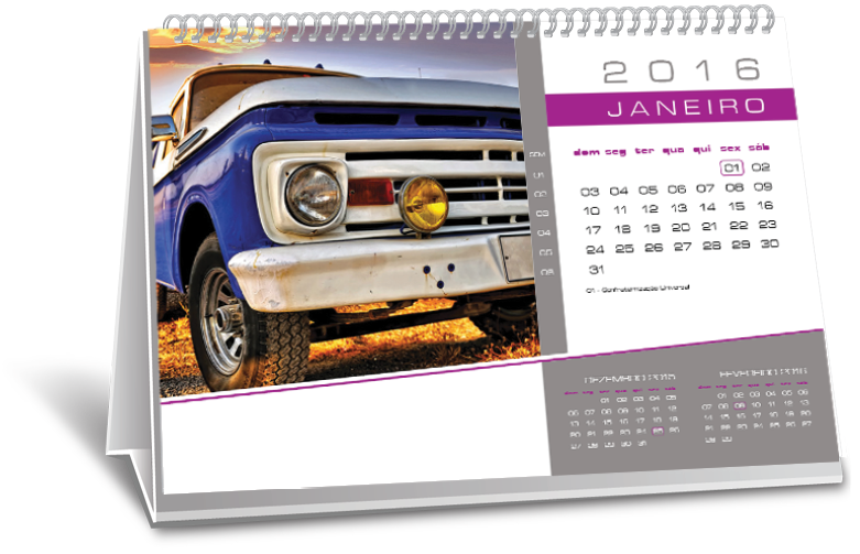 Calendário de Mesa 7 Folhas Jardim do Alto Calendário de Mesa 7 Folhas Jardim do Alto
