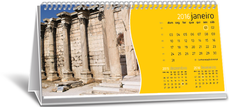 Calendário de Mesa Com Imagem Jardim Neide Calendário de Mesa Com Imagem Jardim Neide
