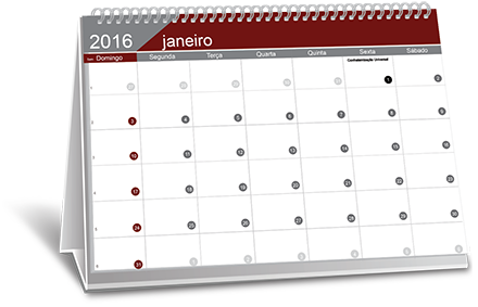 Calendário de Mesa Sem Imagem Vila Feliz Calendário de Mesa Sem Imagem Vila Feliz